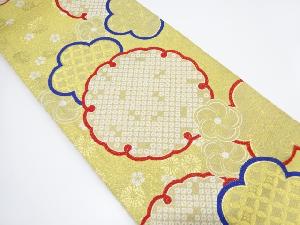 新品　雪輪に梅模様織り出し袋帯